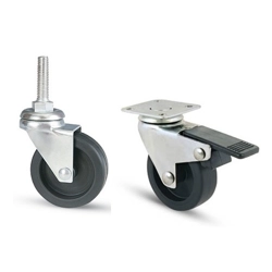 vendita online Ruote avo supporto acciaio stampato ruota gomma sintetica nera art.220b Ruote per Arredamento Avo